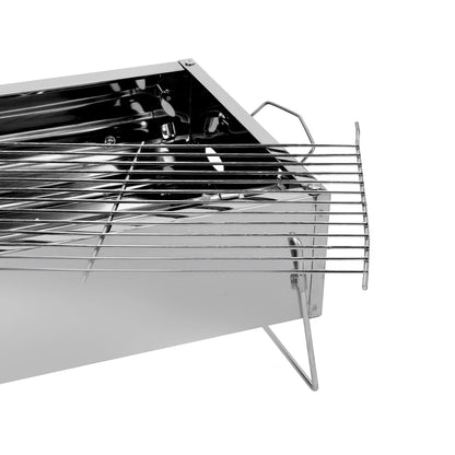 Stainless Steel Bbq Stand With Grill Silver 36x26x17cm
