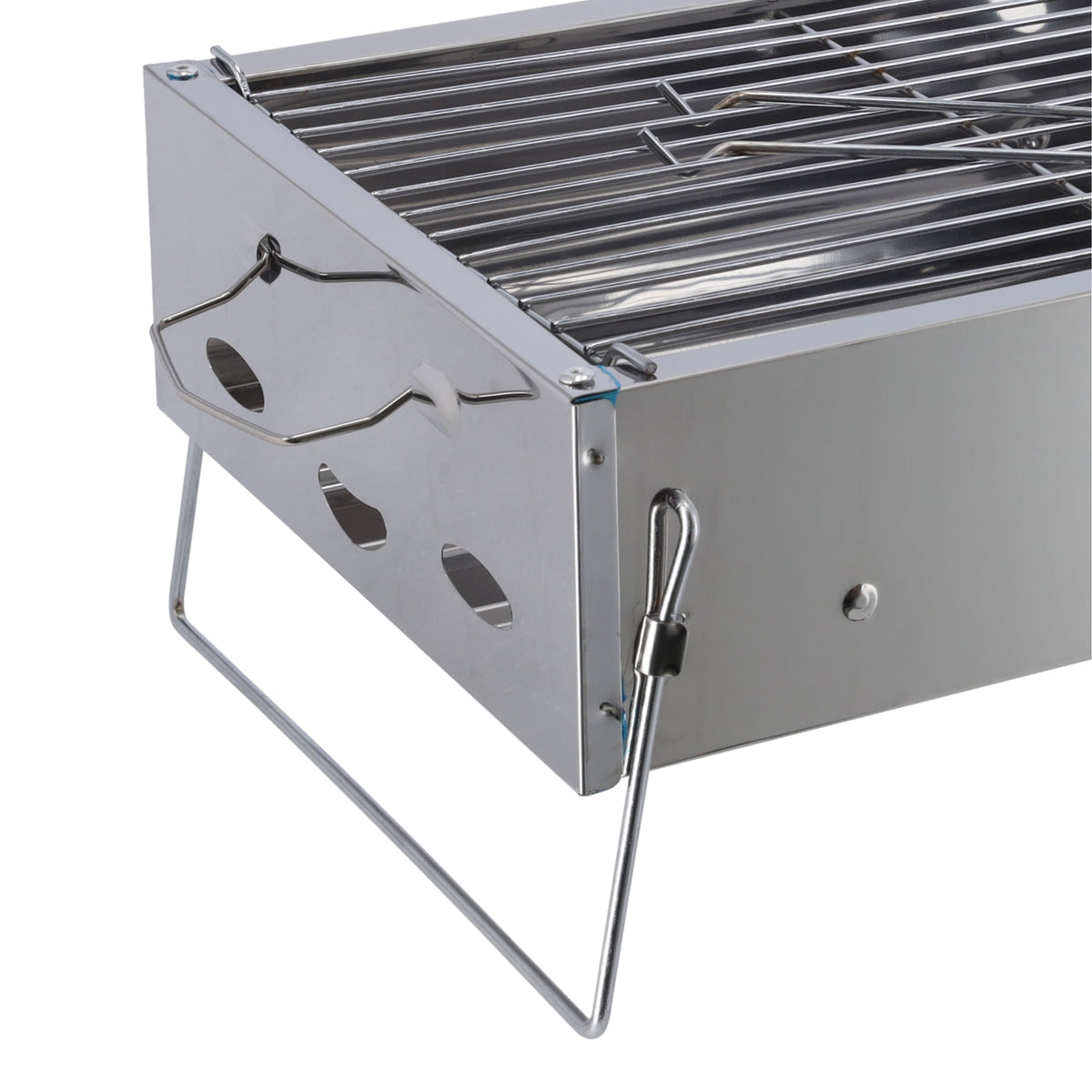 Stainless Steel Bbq Stand With Grill Silver 36x26x17cm