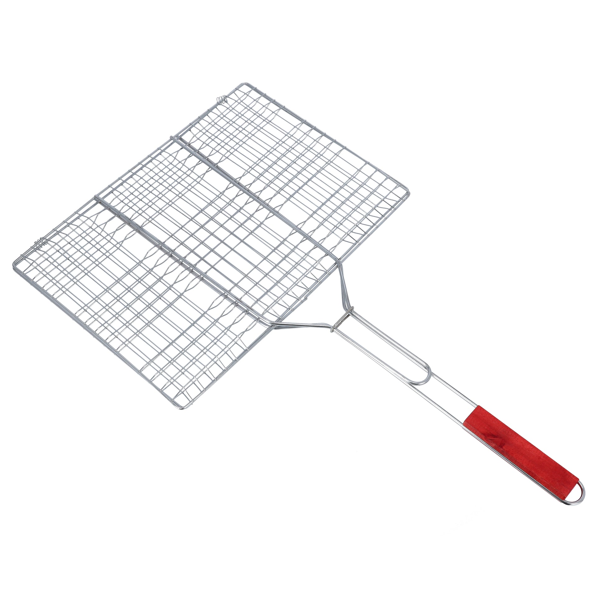 Foldable Portable Stainless Steel Barbecue Grill Indoor And Outoor Silver/Red 43x30x70cm
