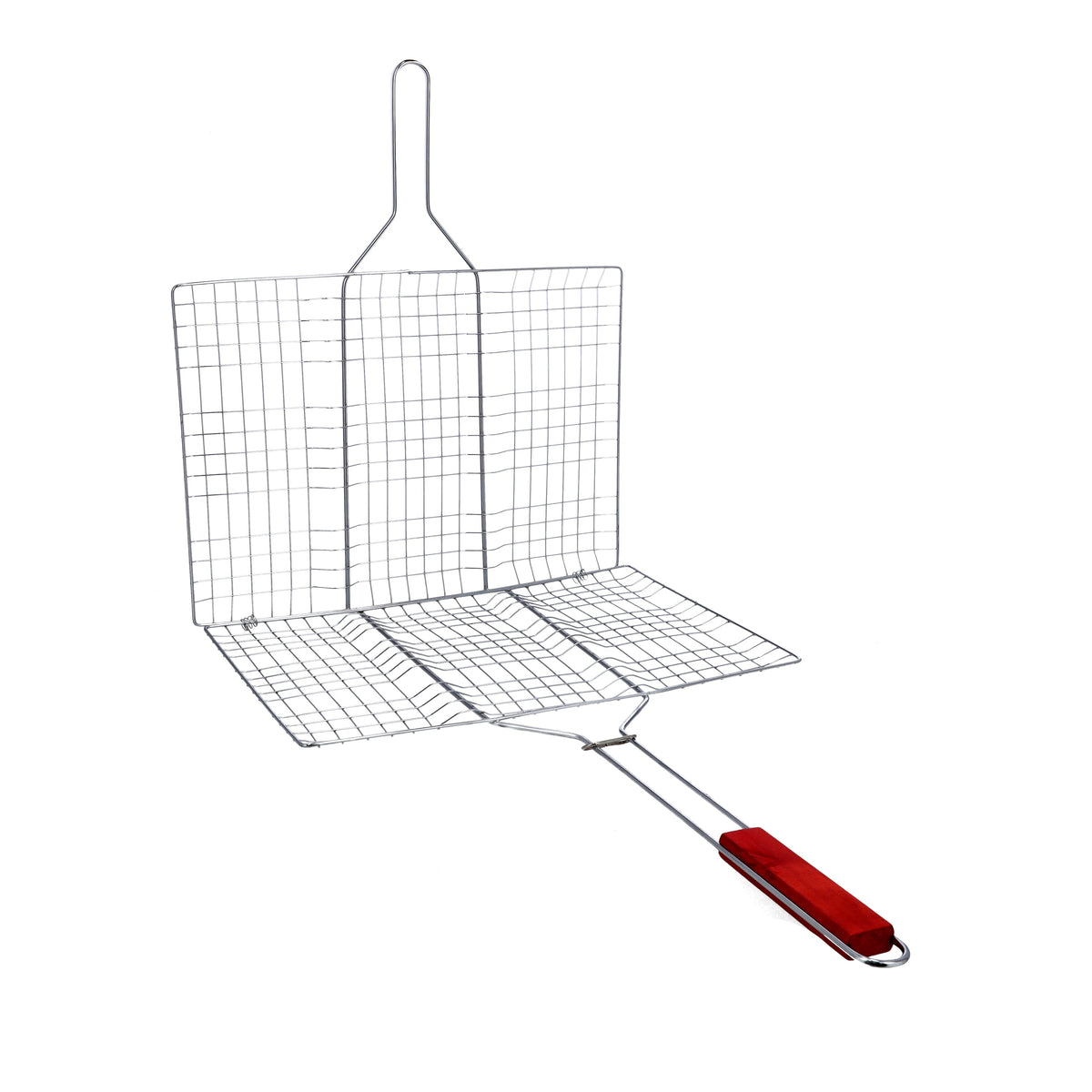 Foldable Portable Stainless Steel Barbecue Grill Indoor And Outoor Silver/Red 43x30x70cm