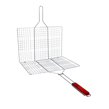 Foldable Portable Stainless Steel Barbecue Grill Indoor And Outoor Silver/Red 43x30x70cm