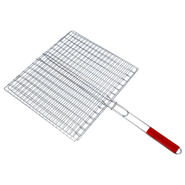 Foldable Portable Stainless Steel Barbecue Grill Indoor And Outoor Silver/Red