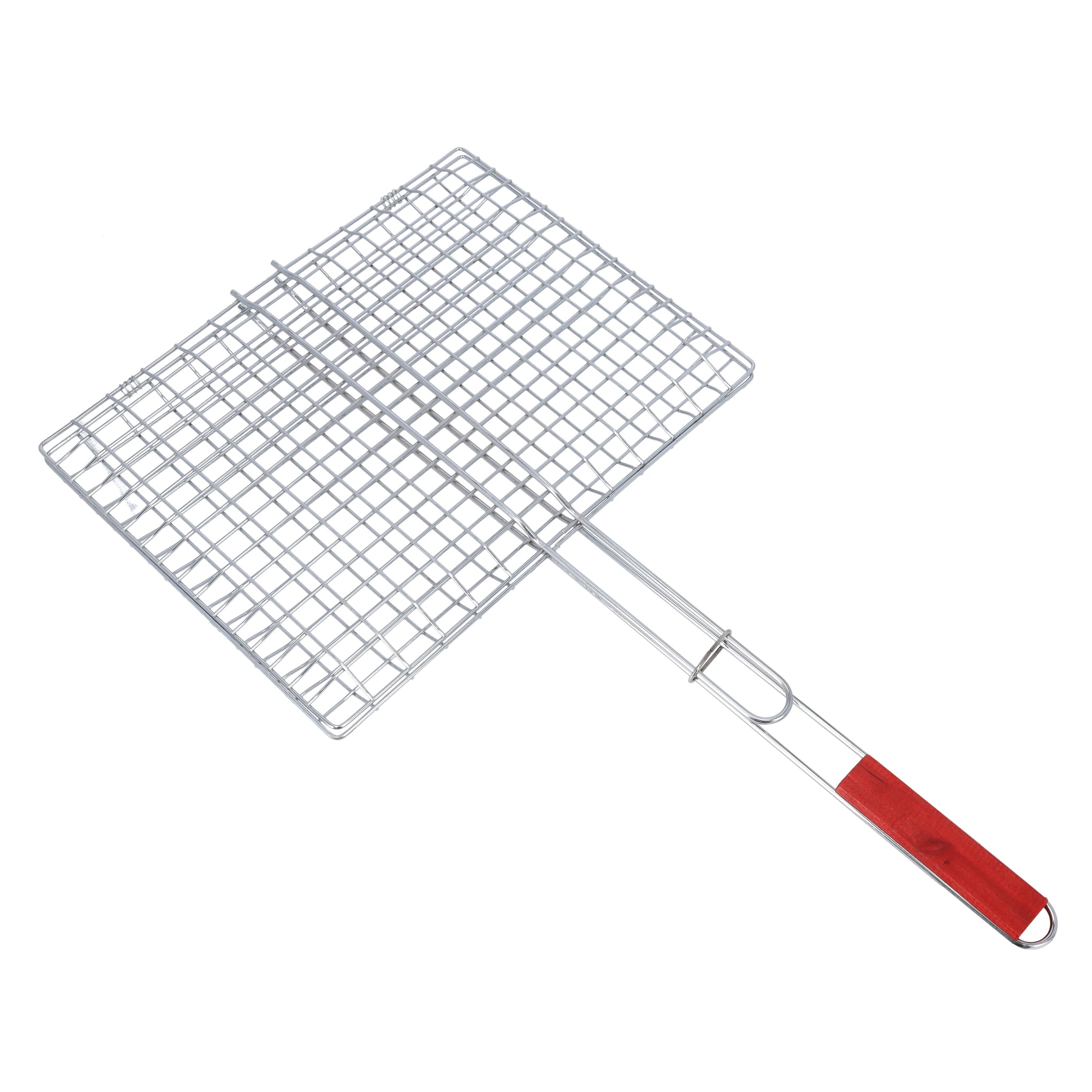 Foldable Portable Stainless Steel Barbecue Grill Indoor And Outoor Silver/Red 30x40x70cm