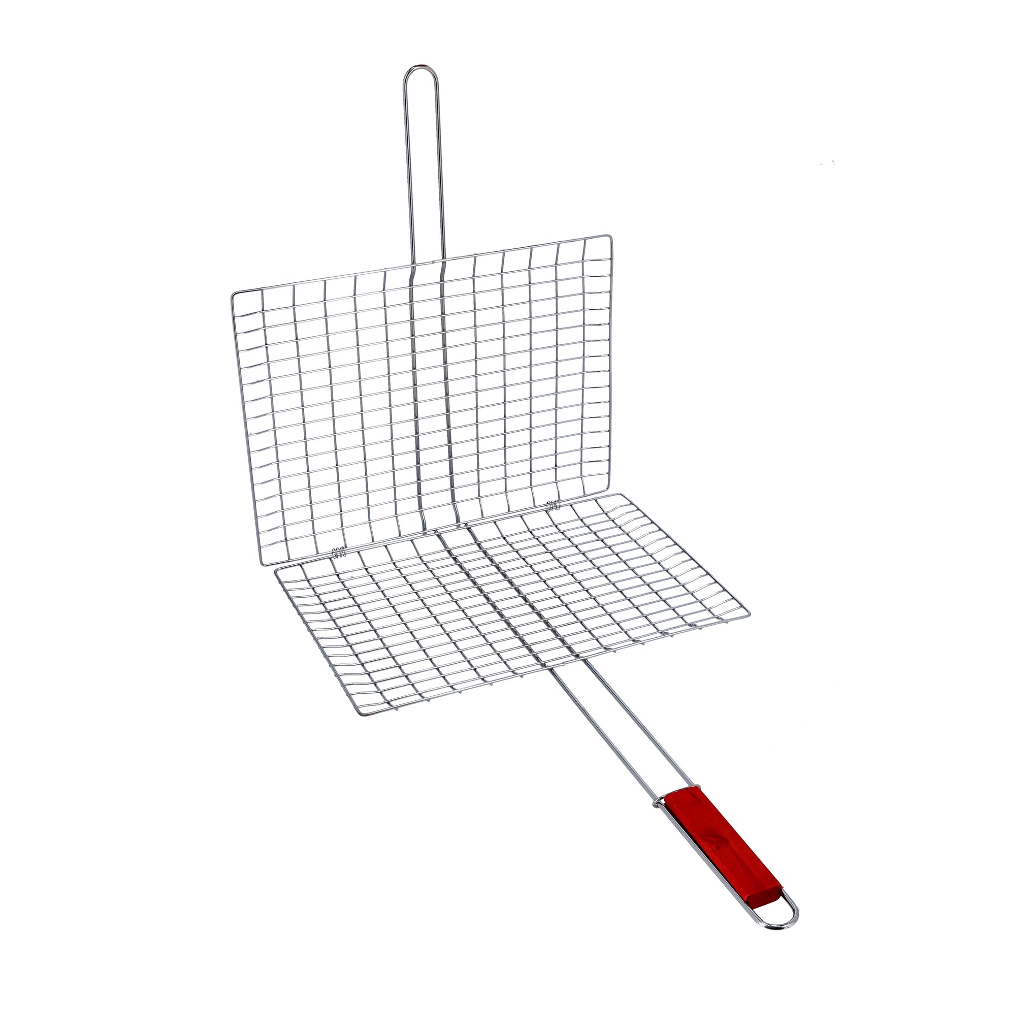 Foldable Portable Stainless Steel Barbecue Grill Indoor And Outoor Silver/Red 30x40x70cm