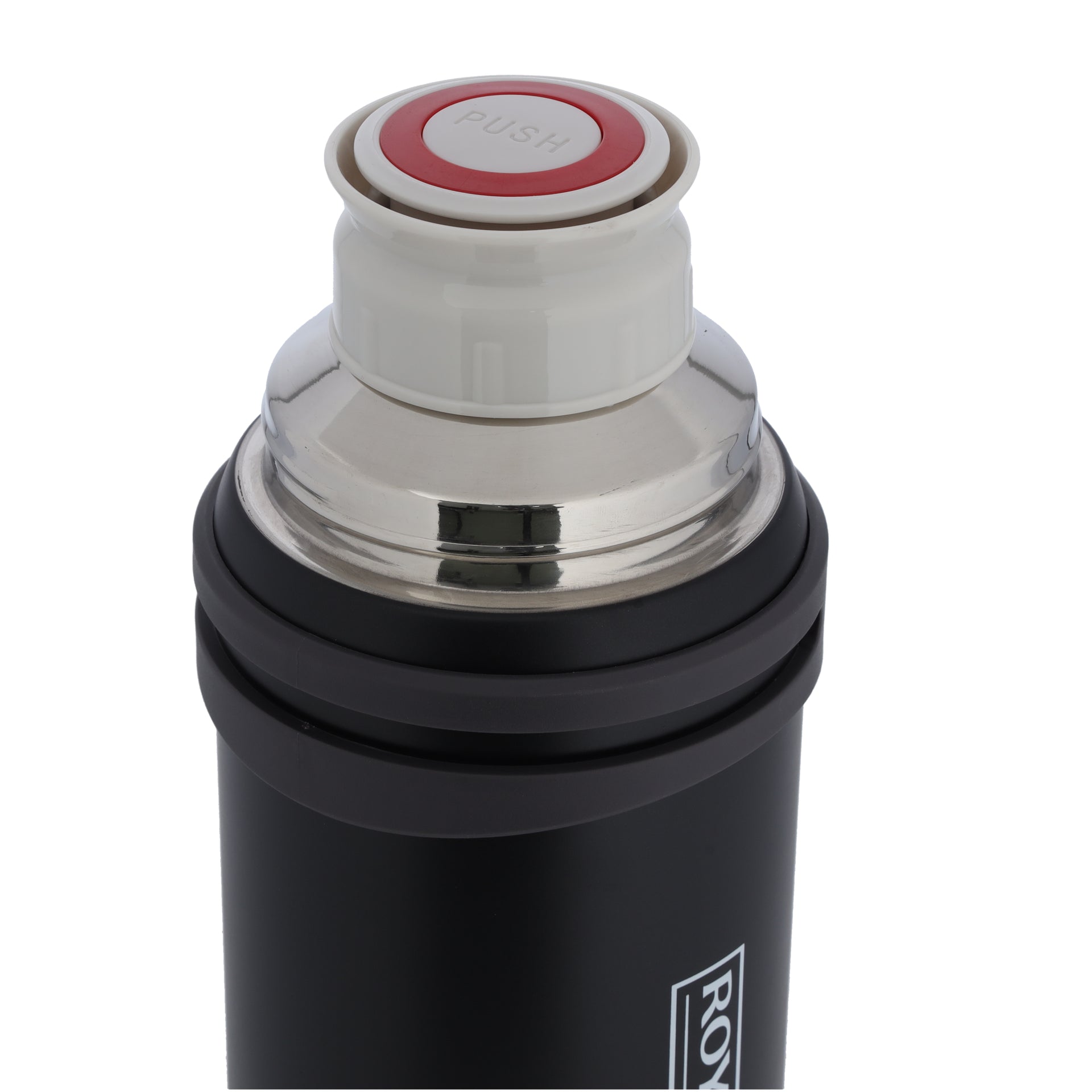 Royalford Travel Vacuum Bottle | 1.40 L | SS Vacuum Bottle | RF10456 | Double Wall Insulation | Keeps Drink Hot or Cold For Hours | Stainless Steel Thermos For Cold & Hot Beverages Black 1.4Liters