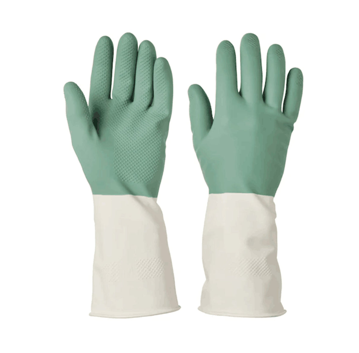 Royalford Cleaning Gloves, Natural Latex Comfortable Gloves, RF10491 2pcs Reusable Convenient Grip Gloves Non-Slip Surface & Long Sleeves MULTICOLOR