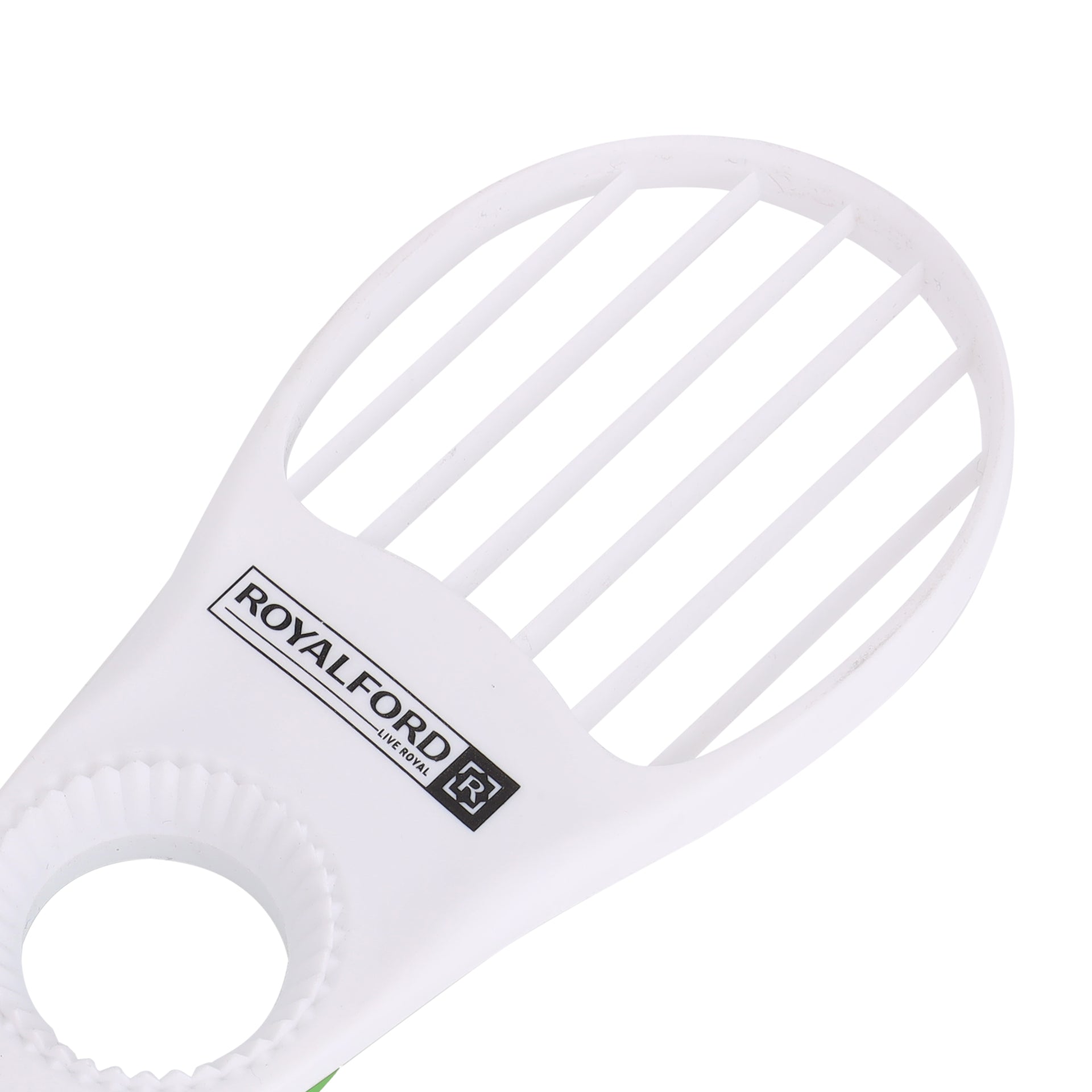 Royalford 5-in-1 Avocado Tool- RF10517| Perfect for Cutting, De-stoning and Slicing| Food-Grade, Premium-Quality Polymer| Ergonomic Design for Easy and Convenient Handling| Dishwasher Safe| Green White