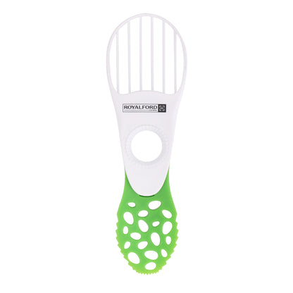 Royalford 5-in-1 Avocado Tool- RF10517| Perfect for Cutting, De-stoning and Slicing| Food-Grade, Premium-Quality Polymer| Ergonomic Design for Easy and Convenient Handling| Dishwasher Safe| Green White