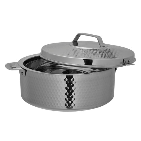 Reeva Hammered Double Wall Stainless Steel Hot Pot Silver 3500ml