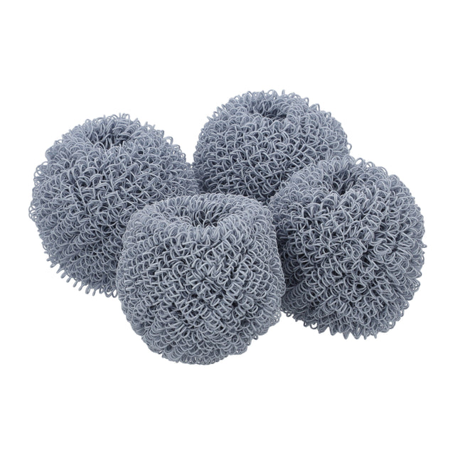 RoyalFord 4 Pcs Dish Scrubber Set, Terylene Fiber Scrubber, RF10551 Ideal for Cast Iron Pans, Powerful Scrubbing for Stubborn Messes Scrubber for Kitchens, Bathroom and More, Multicolor
