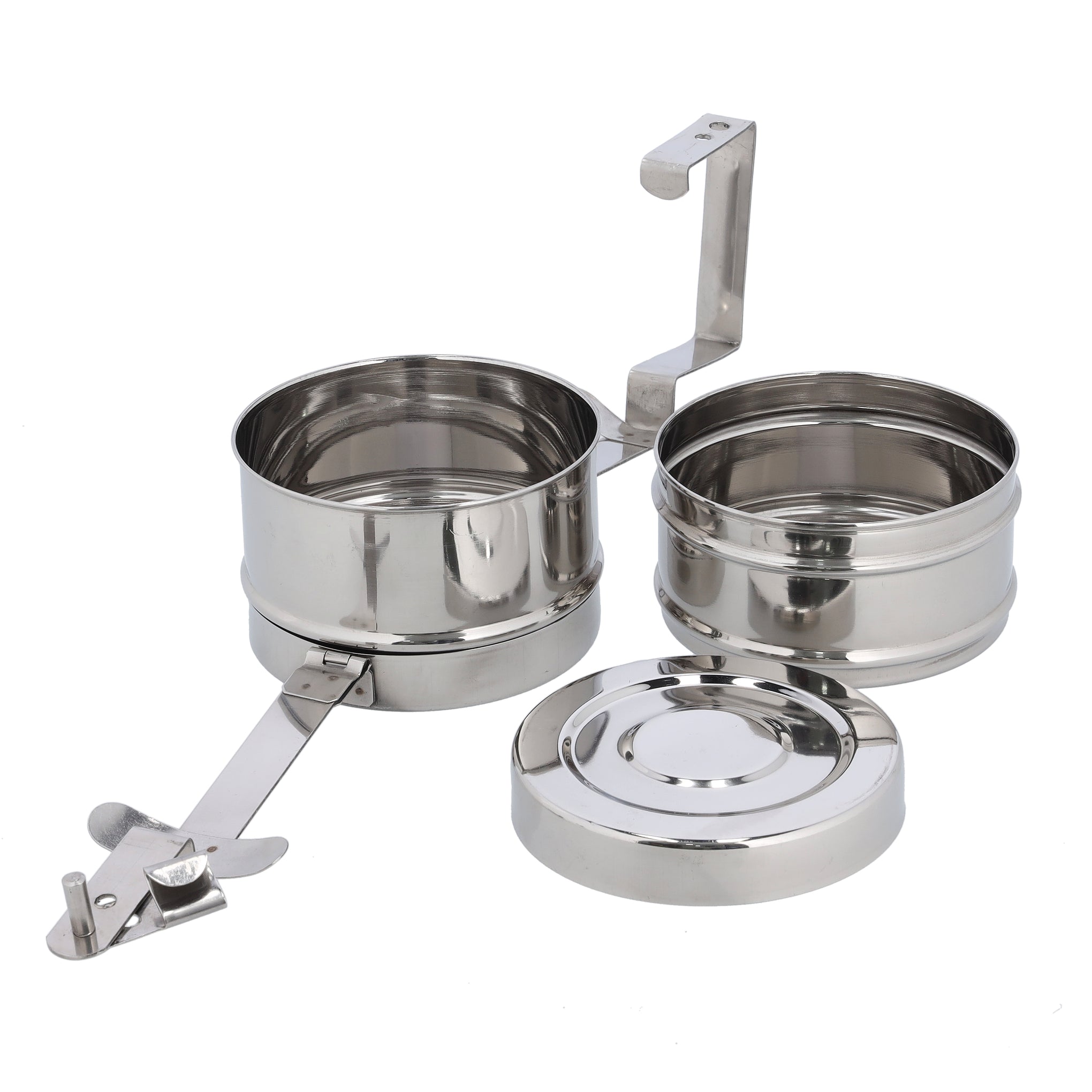 2 Layer Stainless Steel Bombay Tiffin Silver 13x21cm