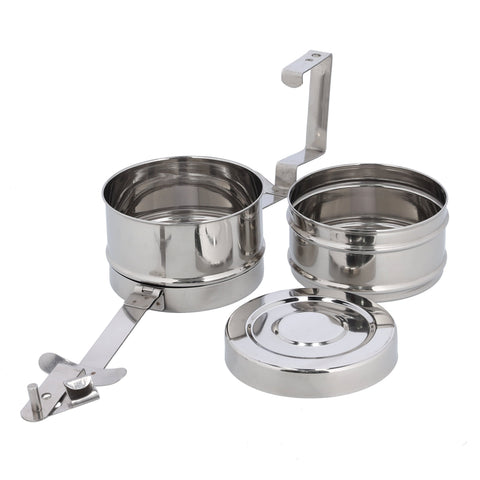 2 Layer Stainless Steel Bombay Tiffin Silver 13x21cm
