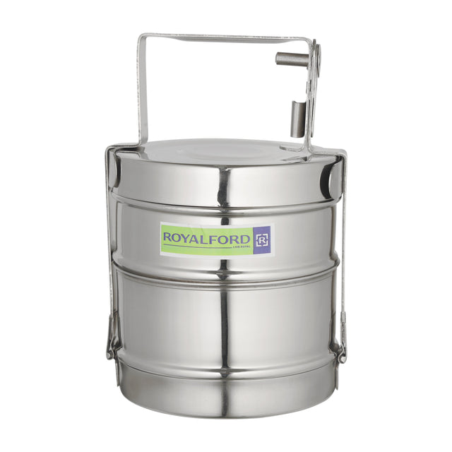 2 Layer Stainless Steel Bombay Tiffin Silver 13x21cm