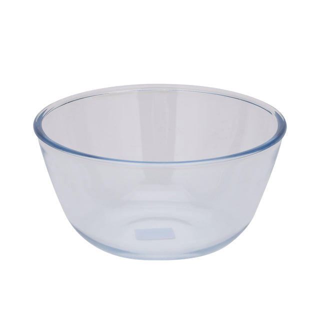 RoyalFord Round Borosilicate Glass Bowl, 4.45L Serving Bowl, RF10567 Large Clear Serving Bowl Eco Friendly & Durable Mixing Bowl All Purpose Bowl For Salads, Desserts, Fruit, & More, Transparent