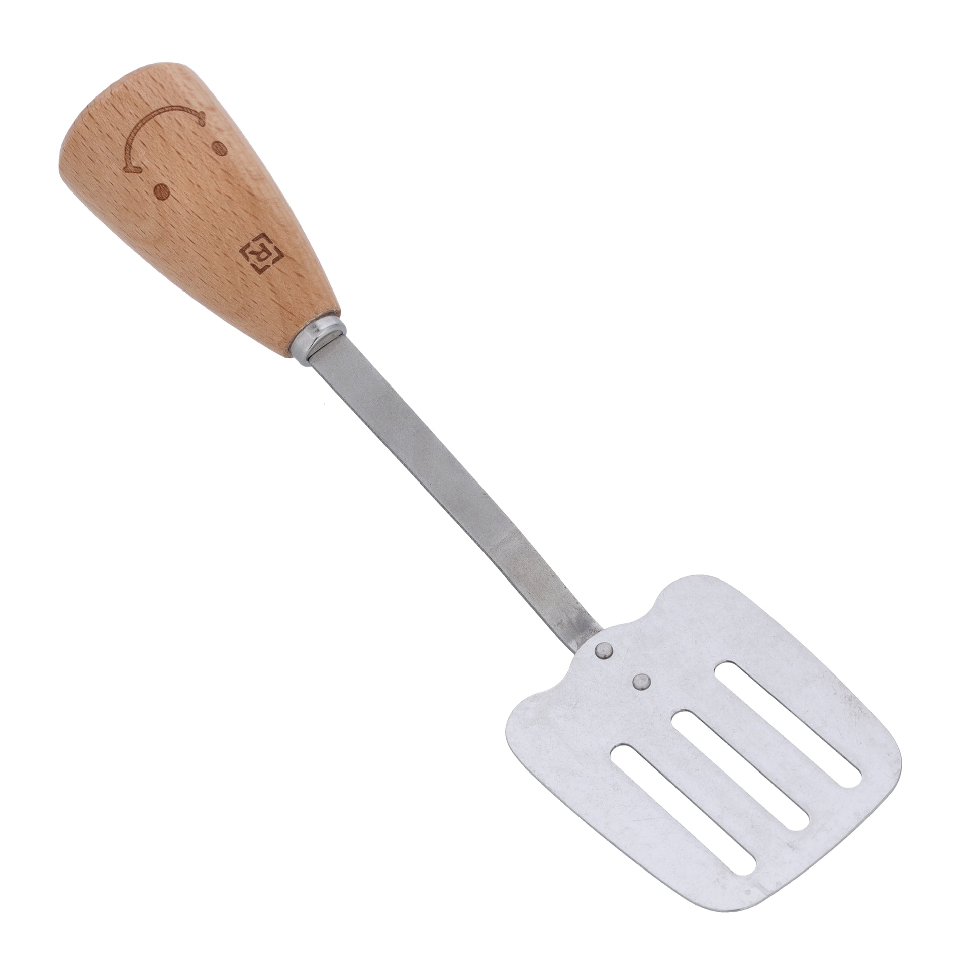 Slotted Turner, Stainless Steel with Wooden Handle, RF10661 | Turner Spatula with for Cooking, Flipping, Frying Fish, Tuna, Steak, Eggs, Pancake