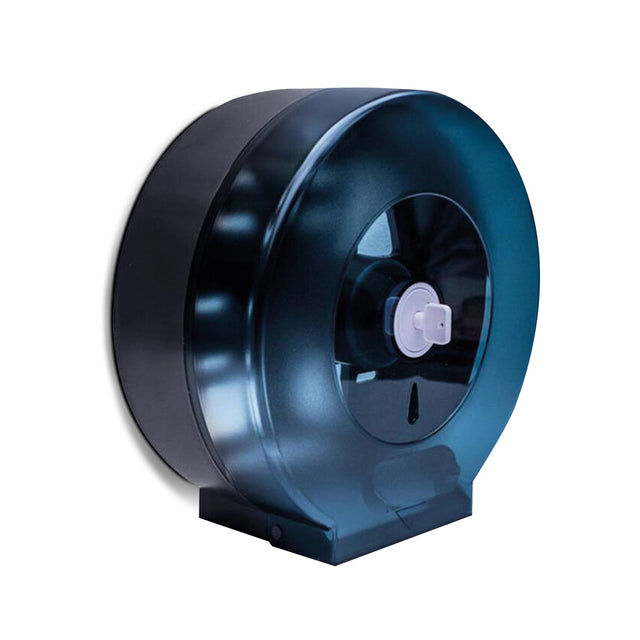 Royalford Paper Roll Dispenser- RF10731 ABS Wall Mounted Round Paper Tissue Holder Key Lock Mechanism Space Saving Design Plastic Tissue Dispenser Black and Blue