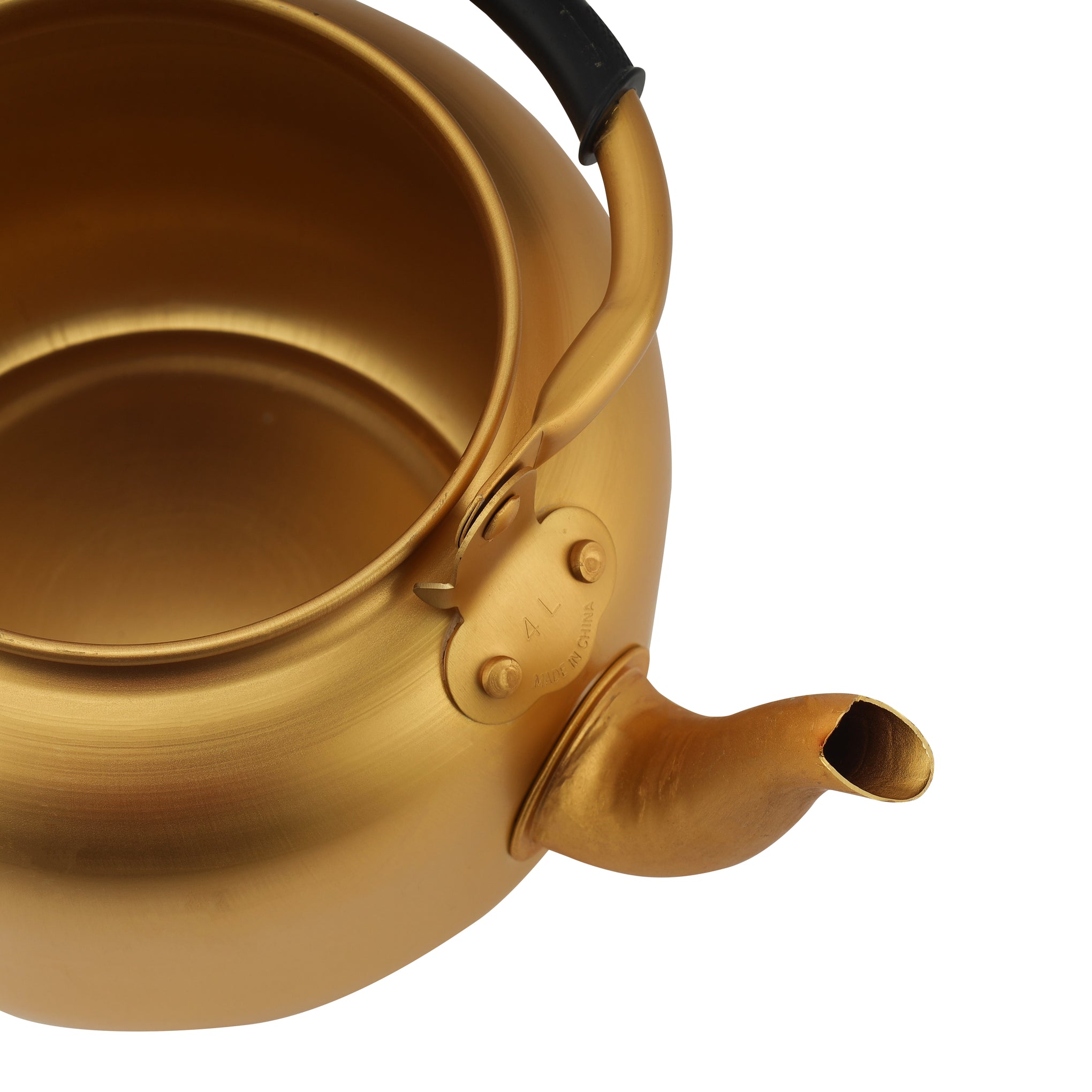 Royalford 4.0L Golden-Finish Aluminum Tea Kettle- RF10769| Rust and Corrosion Resistant Body with Comfortable and Anti-Scald Handle| Induction Compatible| Perfect for Indoor and Outdoor Use| Golden Gold