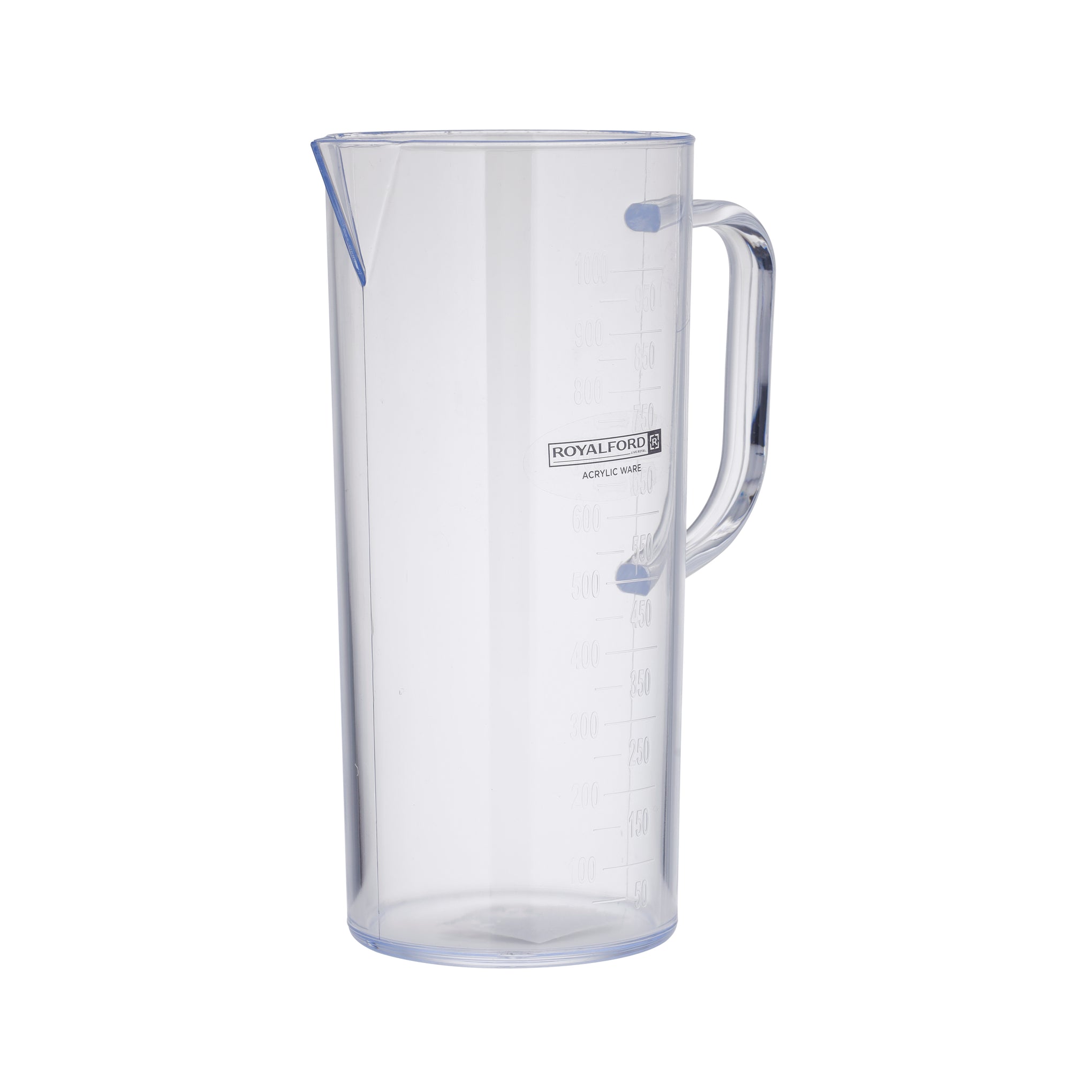 RoyalFord Acrylic Measuring Jug, 1L Capacity, Freezer Safe, RF10848 Juice Measuring Jug Transparent Measuring Jug For Home, Cafes, Restaurants, Bars Multi Purpose Bpa Free