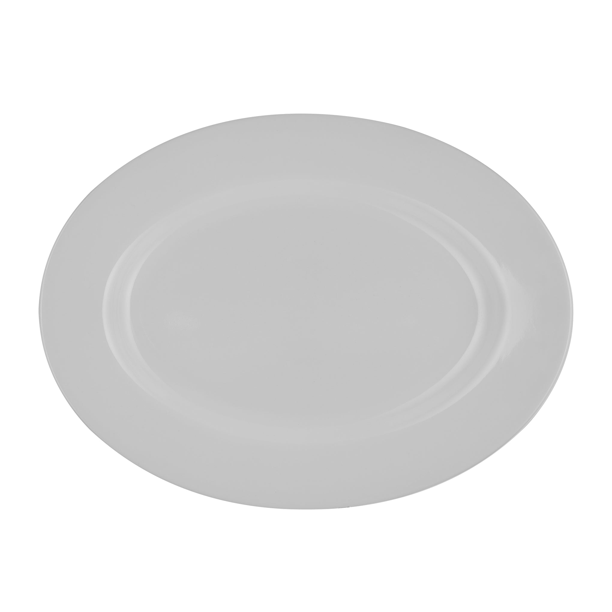 Melamineware Oval Plate, 14" Dinner/ Serving Plate, RF10859 | Plate with Classic Design | White Deep Soup Plate | Ideal for Soup, Desserts, Ice Cream & More White 14inch