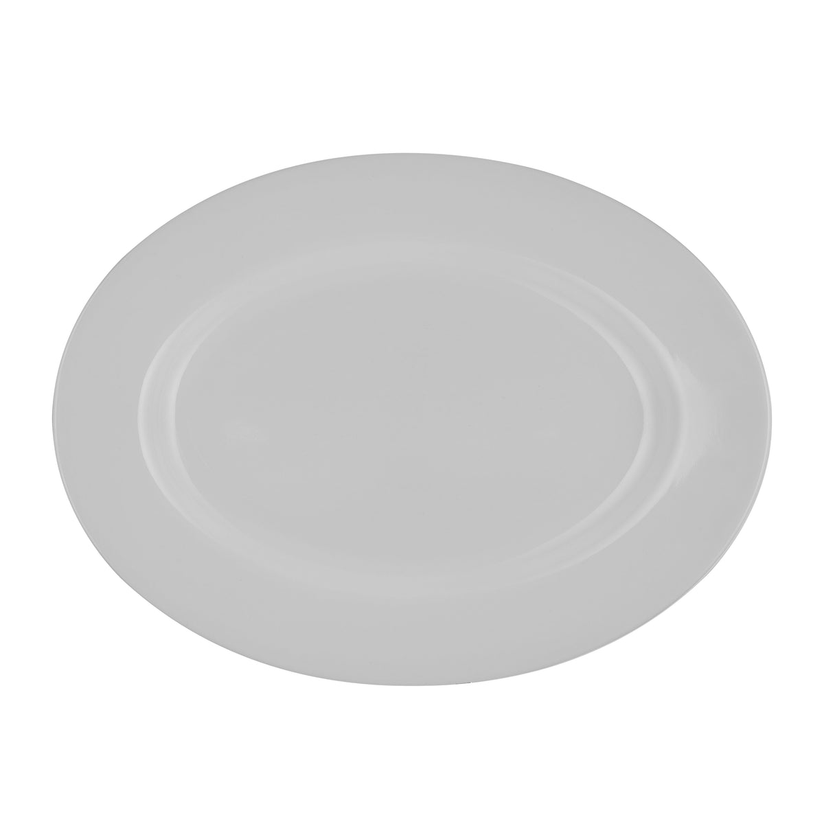 Melamineware Oval Plate, 14" Dinner/ Serving Plate, RF10859 | Plate with Classic Design | White Deep Soup Plate | Ideal for Soup, Desserts, Ice Cream & More White 14inch