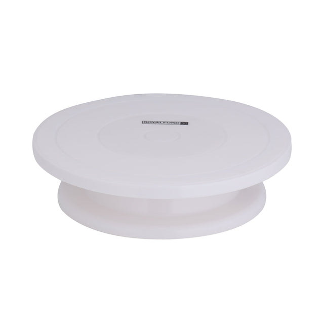 RF10866 28CM Cake Decorating Turntable | 360° Rotating Cake Stand with Anti-Skid Base | Plastic Icing & Frosting Stand for Cake Decoration, Leveling & Baking | White