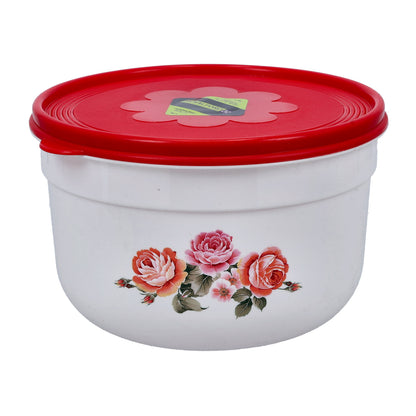 وعاء تخزين دائري بلاستيكي لحفظ الطعام، غطاء محكم الإغلاق، خالٍ من مادة BPA، صندوق/وعاء، أبيض، سعة 3 لتر