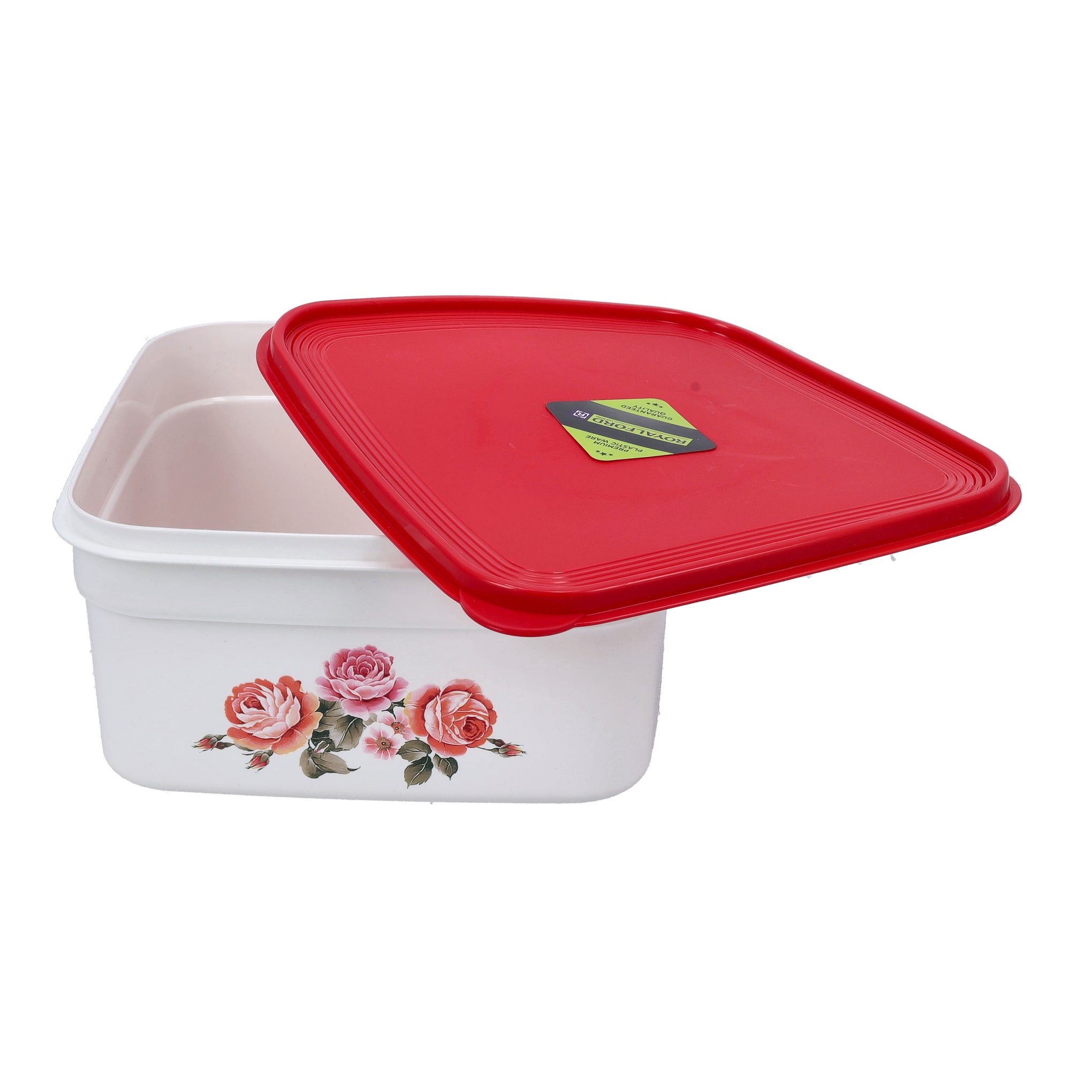 Square Storage Bowl Plastic Foos Container Air-Tight Lid Bpa-Free Box White 3Liters