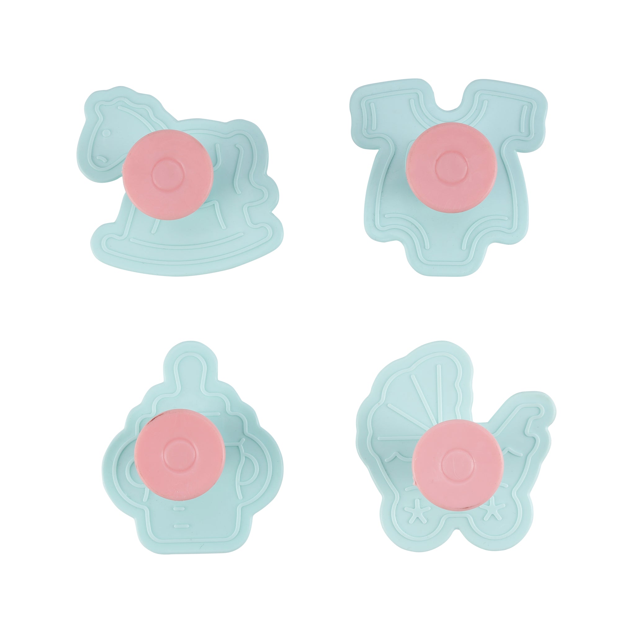 Royalford Cookie Cutter- RF10970|Baby Theme Cookie Cutter and Fondant Cutter| Plastic Cookie Cutter| Cookie Cutter with Handle Multicolor