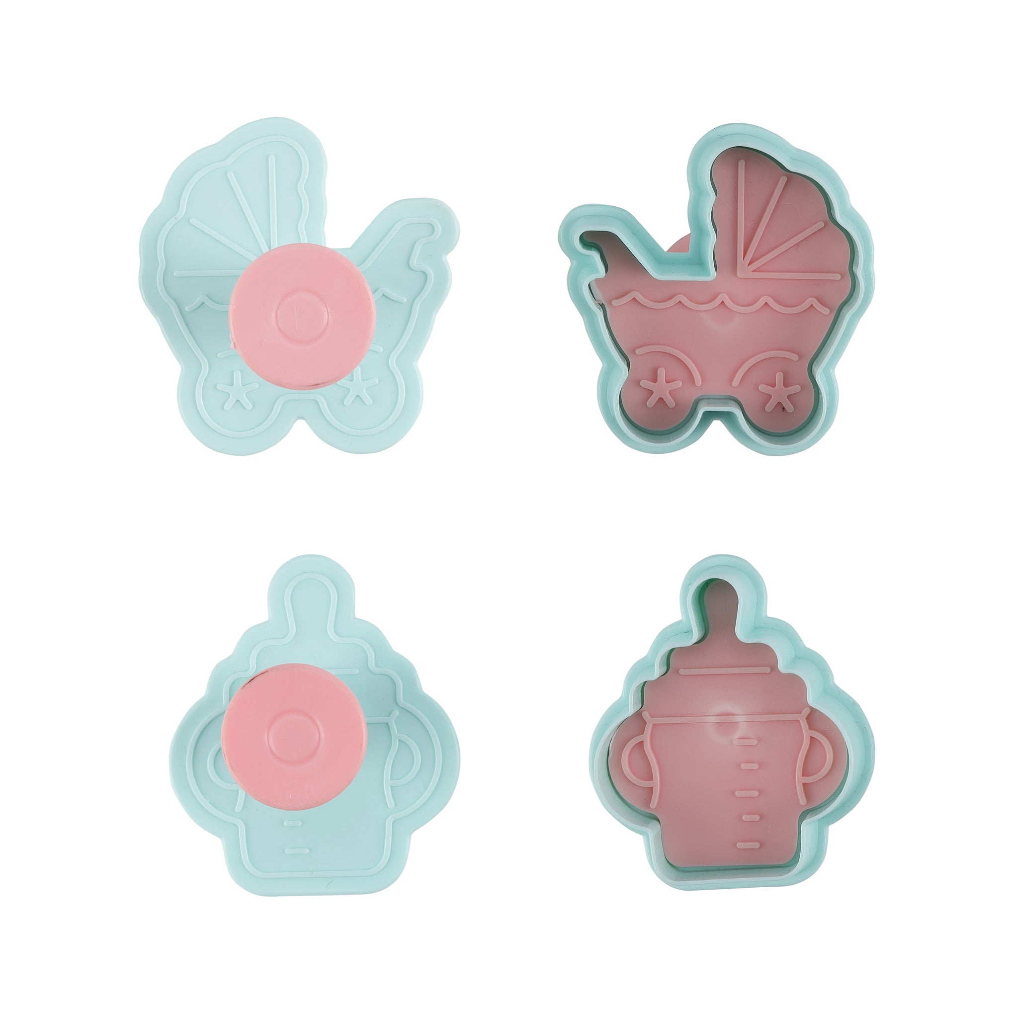 Royalford Cookie Cutter- RF10970|Baby Theme Cookie Cutter and Fondant Cutter| Plastic Cookie Cutter| Cookie Cutter with Handle Multicolor