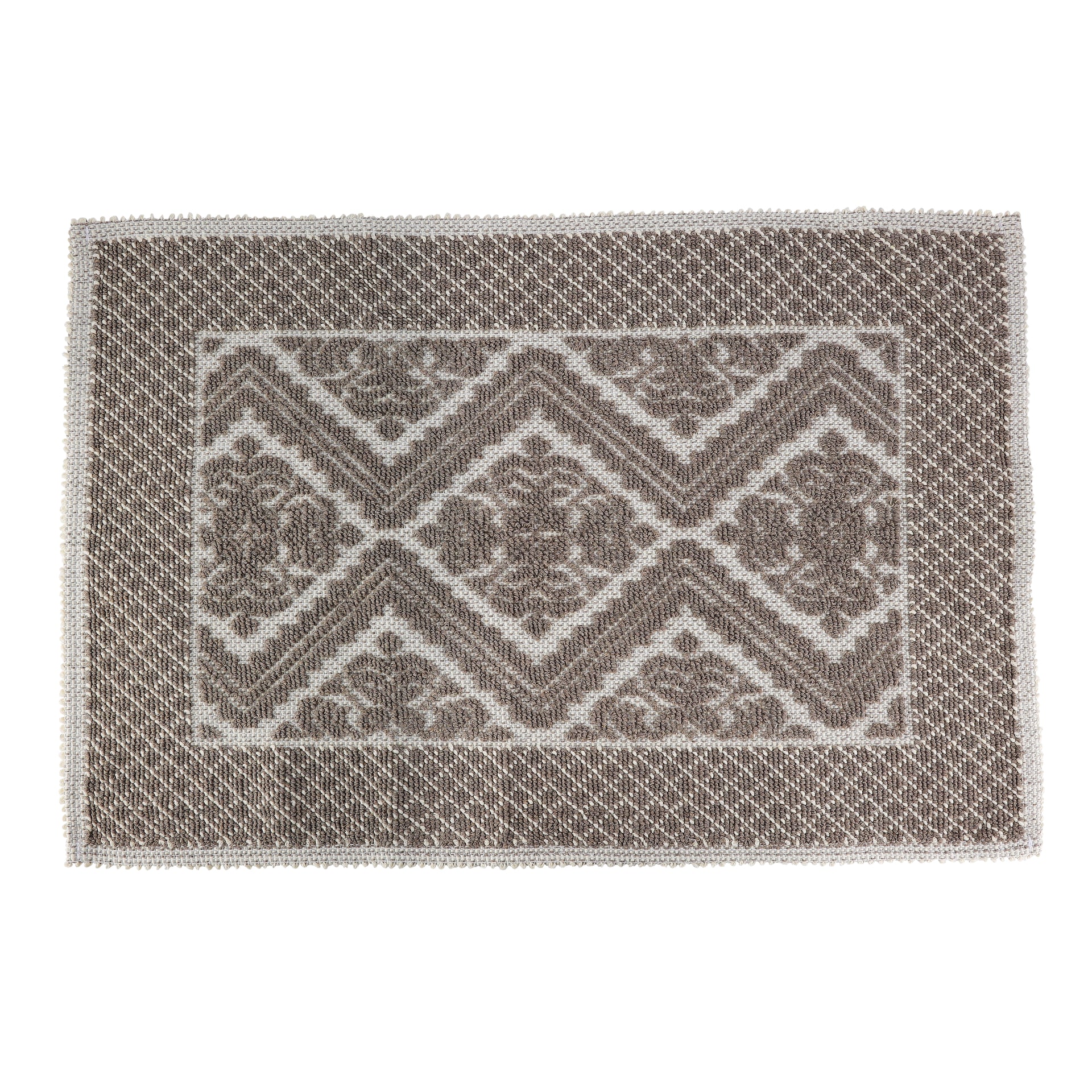 RoyalFord Polyester Door Mat, 80 cm Length x 50 cm Width, Grey