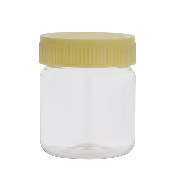 Round Air-Tight Pet Jar 100ml Plastic Container RF11093 Keeps Your Food Fresh Portable and Lightweight Healthier Choice BPA and Odour Free Leak-Proof 100ml