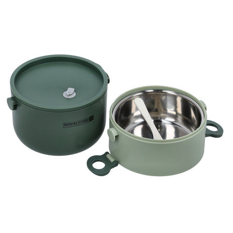 Double Layer Round Lunch Box Stainless Steel Inner Pink 1600ml