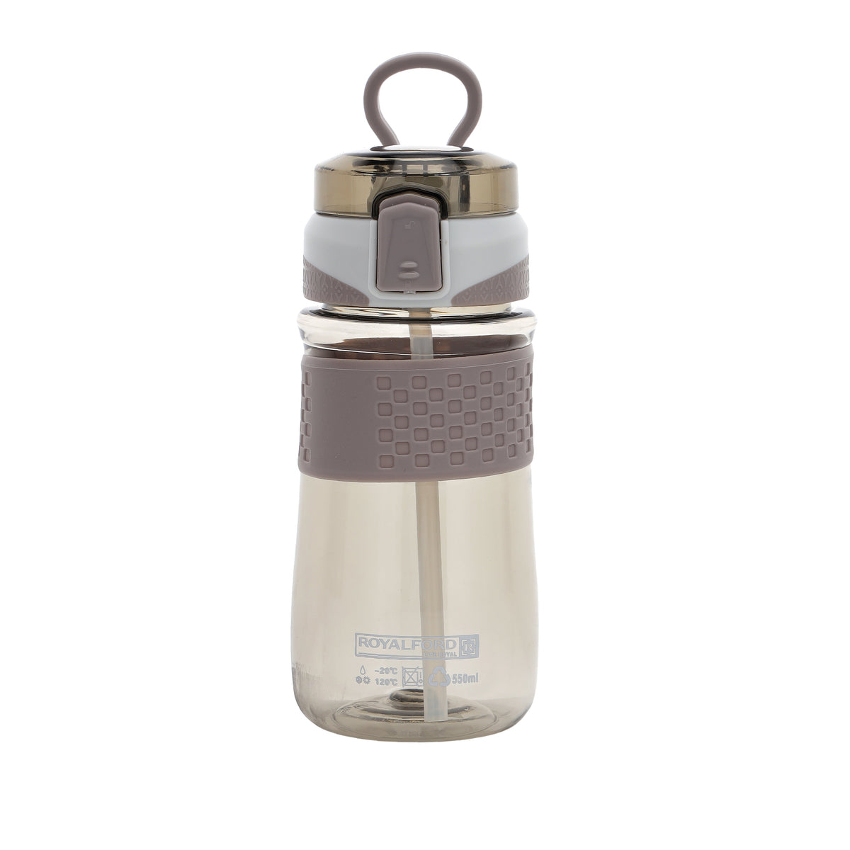 Royalford  Water Bottle, 100% BPA-Free Plastic Bottle, RF11106 | One-Press Open Lid | Leak-proof Design for Teenager, Adult, Sports, Gym, Fitness, Outdoor, Cycling, School & Office Multicolour 550ml
