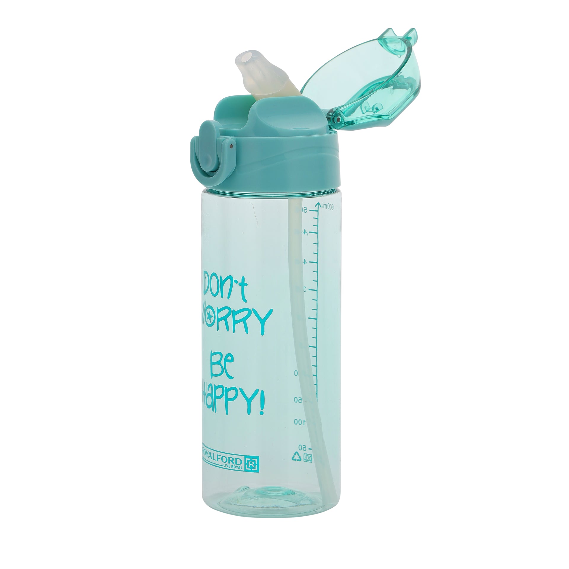 Sports Water Bottle One-Press Open Lid Blue 600ml