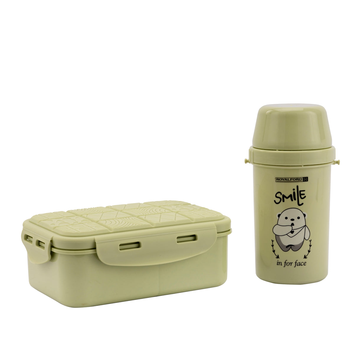 Lunch Box & Water Bottle Set with Cutlery – RF11124 | 750ml Lunch Box & 450ml Water Bottle | Leak-Proof Plastic Tiffin Set for Kids | Food-Grade | Freezer & Dishwasher Safe