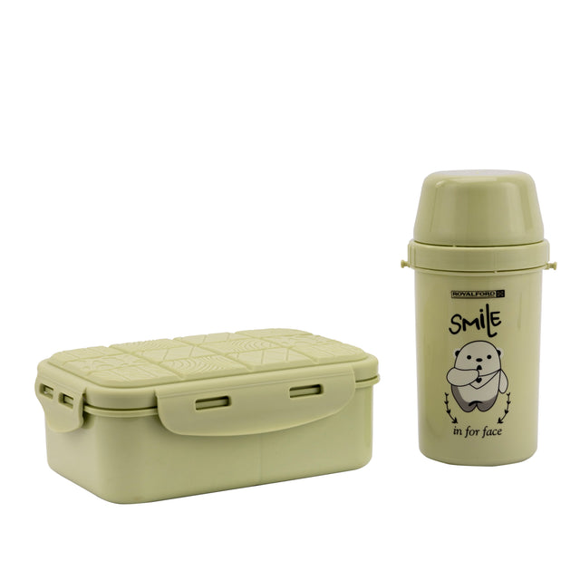 Lunch Box & Water Bottle Set with Cutlery – RF11124 | 750ml Lunch Box & 450ml Water Bottle | Leak-Proof Plastic Tiffin Set for Kids | Food-Grade | Freezer & Dishwasher Safe