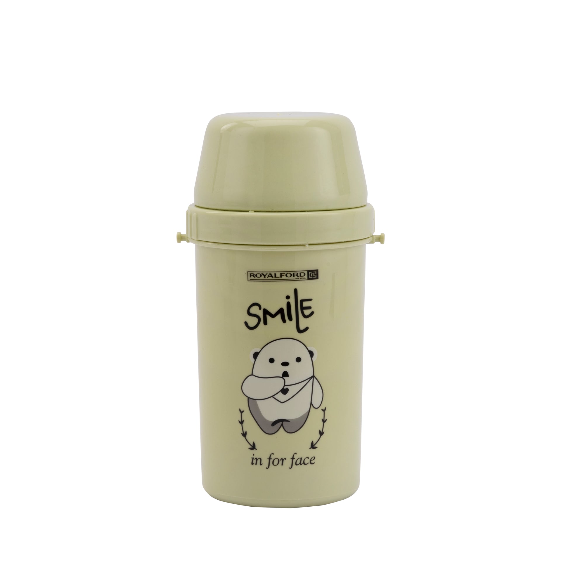 Lunch Box And Water Bottle With Cutlery Yellow 750ml