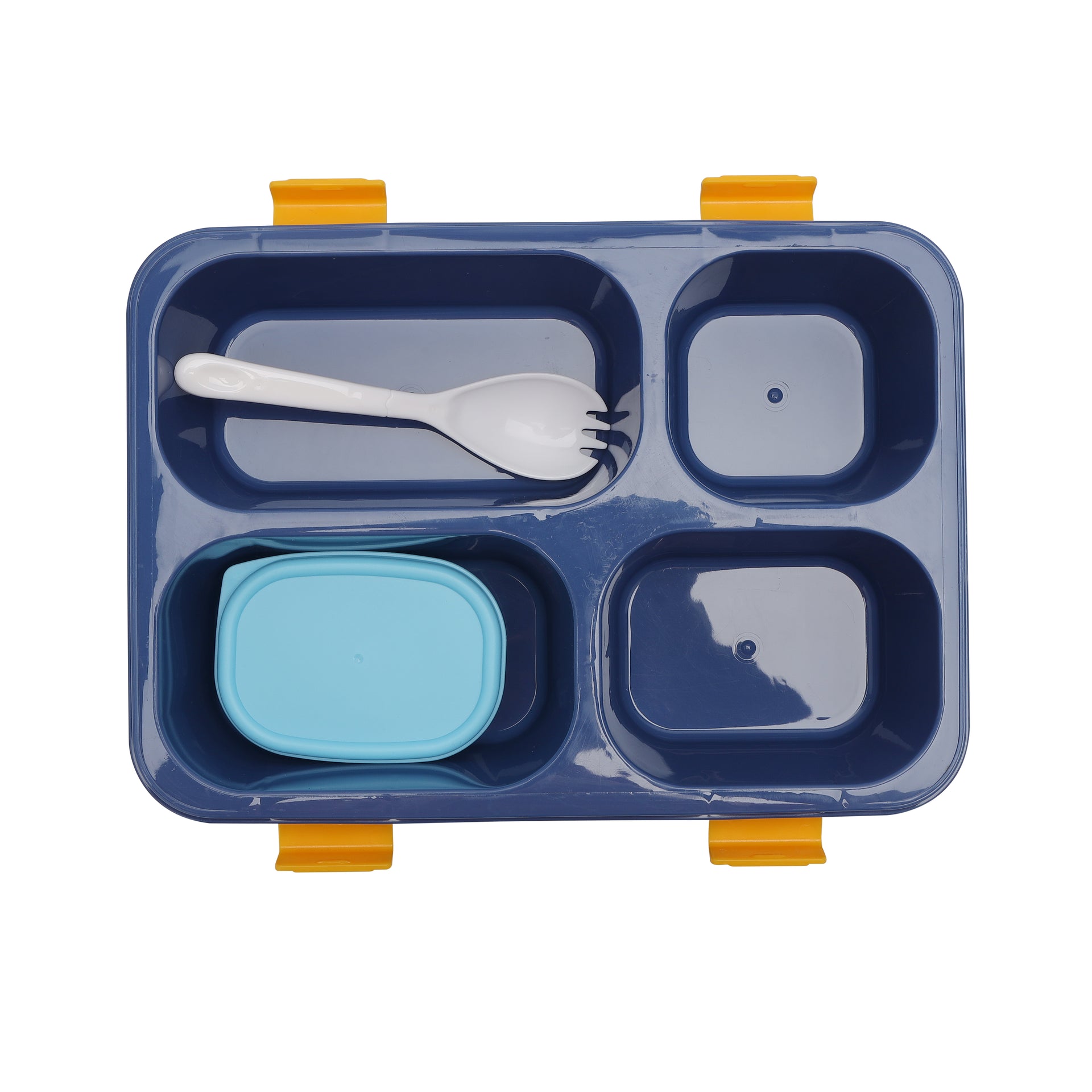 Lunch Box With Cutlery And Lid Blue 1250ml