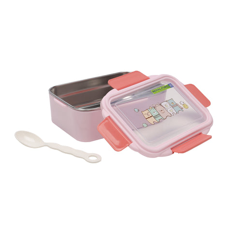Lunch Box With Cutlery Assorted 18.6x13.5x7cm