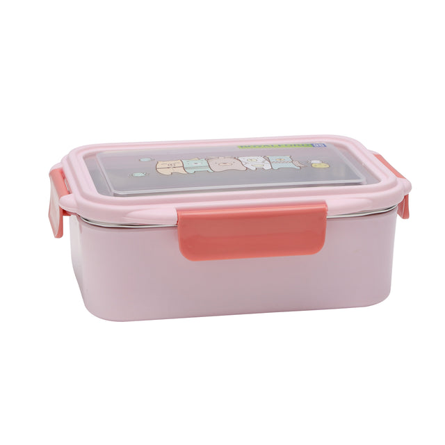 Lunch Box With Cutlery Assorted 18.6x13.5x7cm