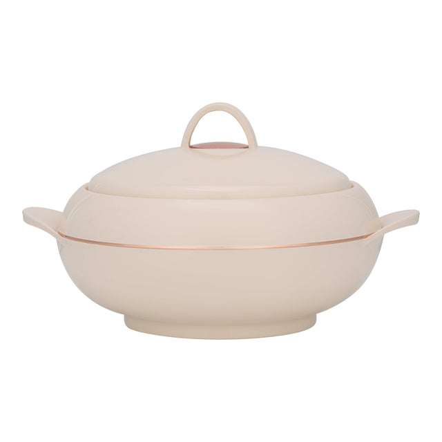 Omega Gold Double Wall Insulated Casserole, Firm Twist Lock | RF11153 | Strong Handles | 3500ml Double Wall Insulated Serving Pot, Chapati Storage Box, Roti Serving Pot, Chapati Dabba Beige 27.8x27.8x19.6cmcm