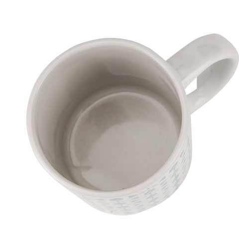 Royalford 11oz Stoneware Mug- RF11170| Perfect for Hot and Cold Drinks| Food-Grade, Non-Toxic and Safe to Use| Stylish, Durable and Long-Lasting Design| Premium-Quality and Perfect for Gifting| White and Blue