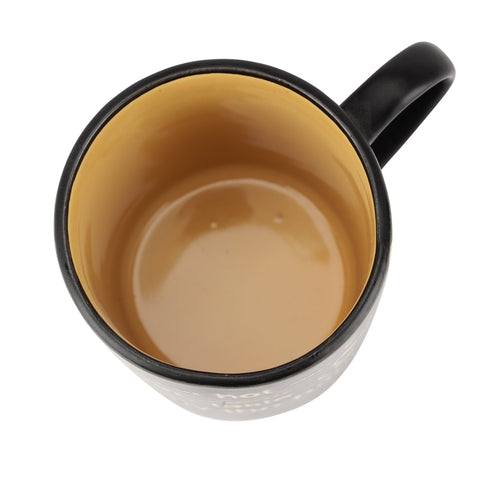 Royalford 11oz Stoneware Mug- RF11171 Perfect for Hot and Cold Drinks Food-Grade, Non-Toxic and Safe to Use Stylish, Durable and Long-Lasting Design Premium-Quality Black and Yellow