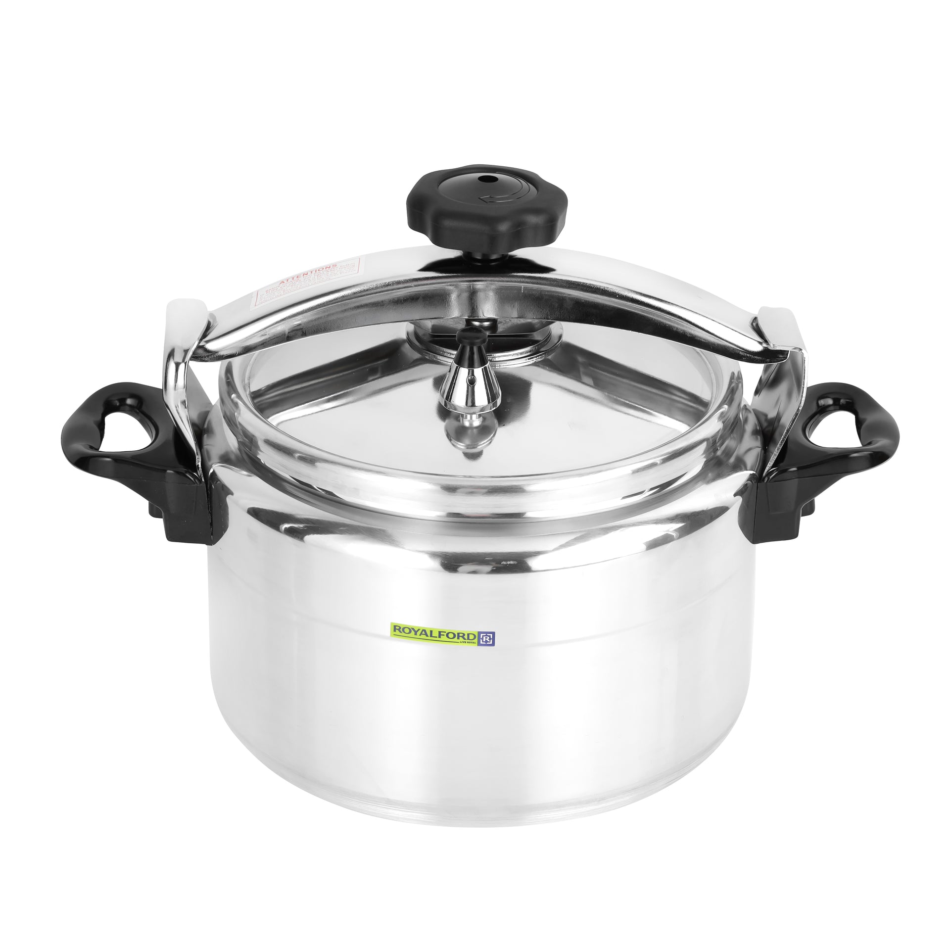 Aluminium Pressure Cooker Silver/Black 5.0Liters
