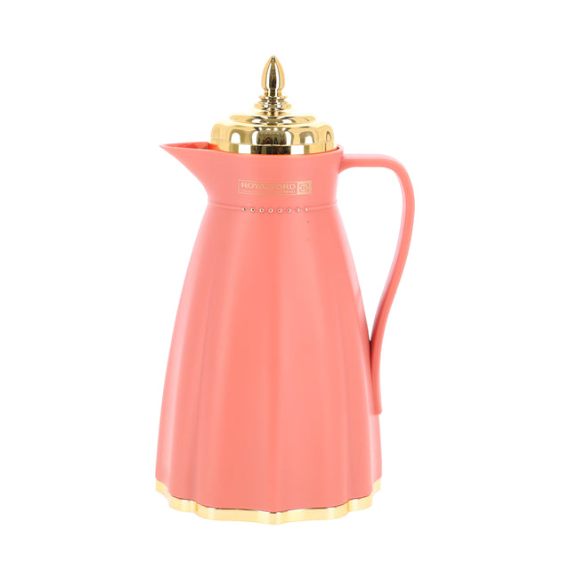 Royalford Hala 1 L Vacuum Flask- RF11230| Glass Vacuum Flask with Pink Glass Inner| Keeps Your Drinks Hot or Cold, Asbestos-Free and Hygienic| Leak-Proof and Portable Design| Suitable for Indoor and Outdoor Use Multicolour