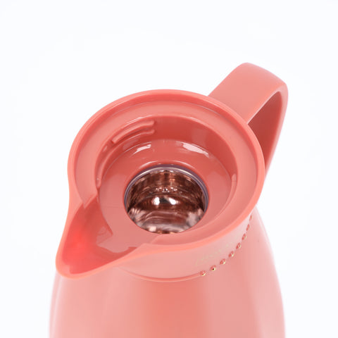 Royalford Hala 1 L Vacuum Flask- RF11230| Glass Vacuum Flask with Pink Glass Inner| Keeps Your Drinks Hot or Cold, Asbestos-Free and Hygienic| Leak-Proof and Portable Design| Suitable for Indoor and Outdoor Use Multicolour
