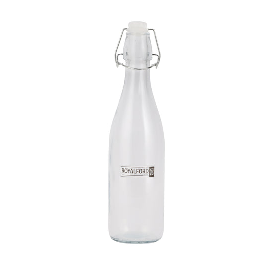 Royalford Glass Bottle|RF11234|500 ML| Transparent Borosilicate Glass Bottle| Perfect for Storing Beverages, Water, Oil, Vinegar Clear
