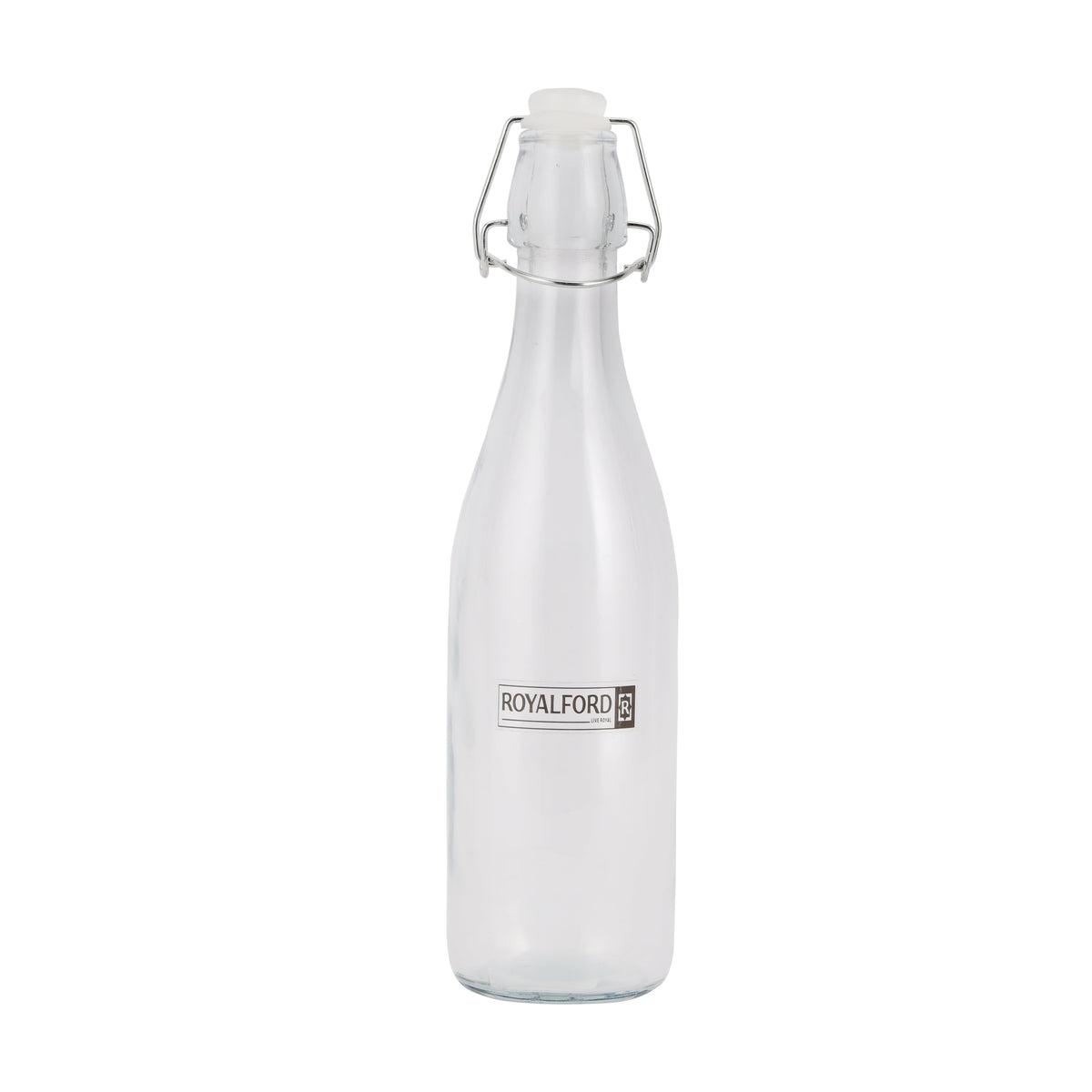 Royalford Glass Bottle|RF11234|500 ML| Transparent Borosilicate Glass Bottle| Perfect for Storing Beverages, Water, Oil, Vinegar Clear