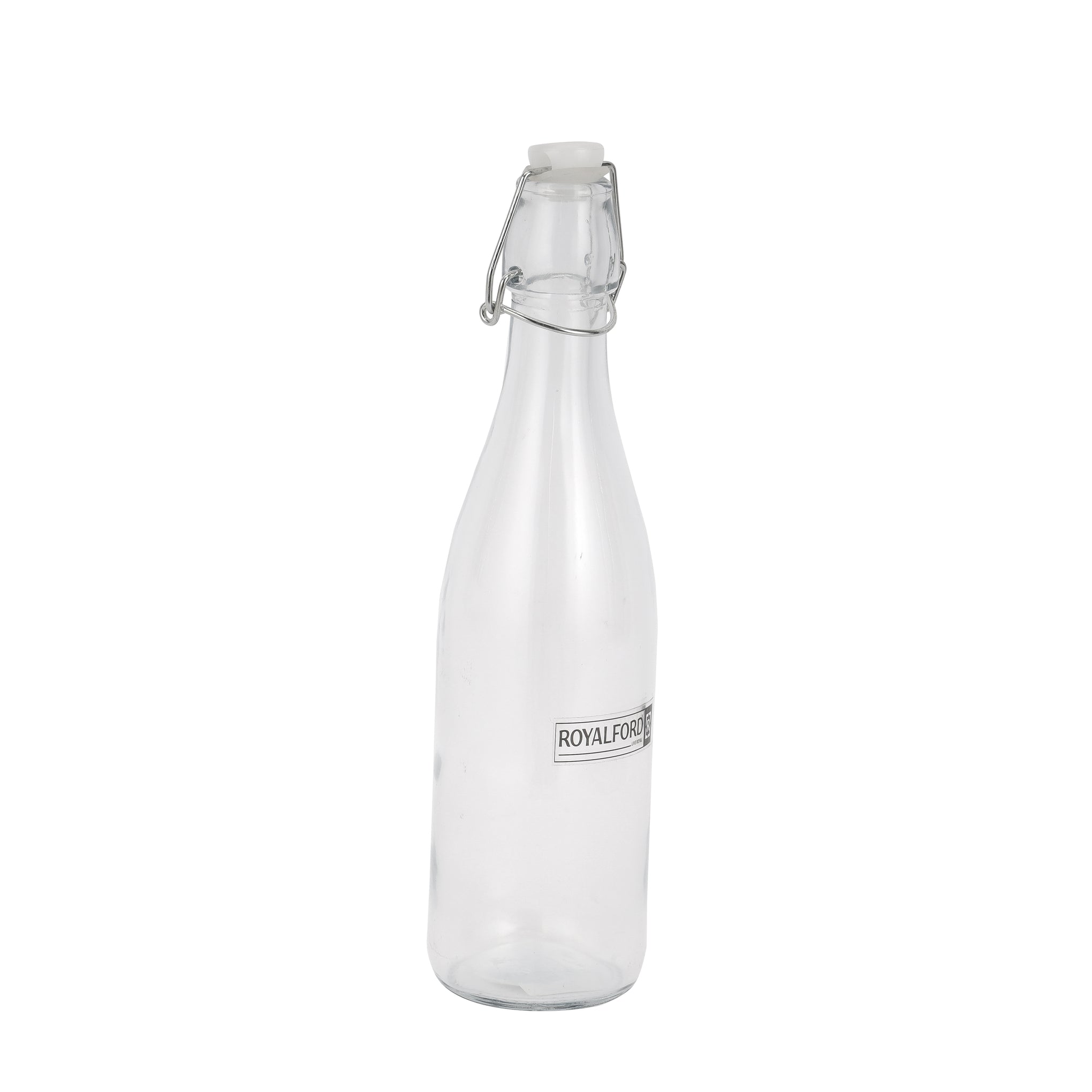 Royalford Glass Bottle|RF11234|500 ML| Transparent Borosilicate Glass Bottle| Perfect for Storing Beverages, Water, Oil, Vinegar Clear