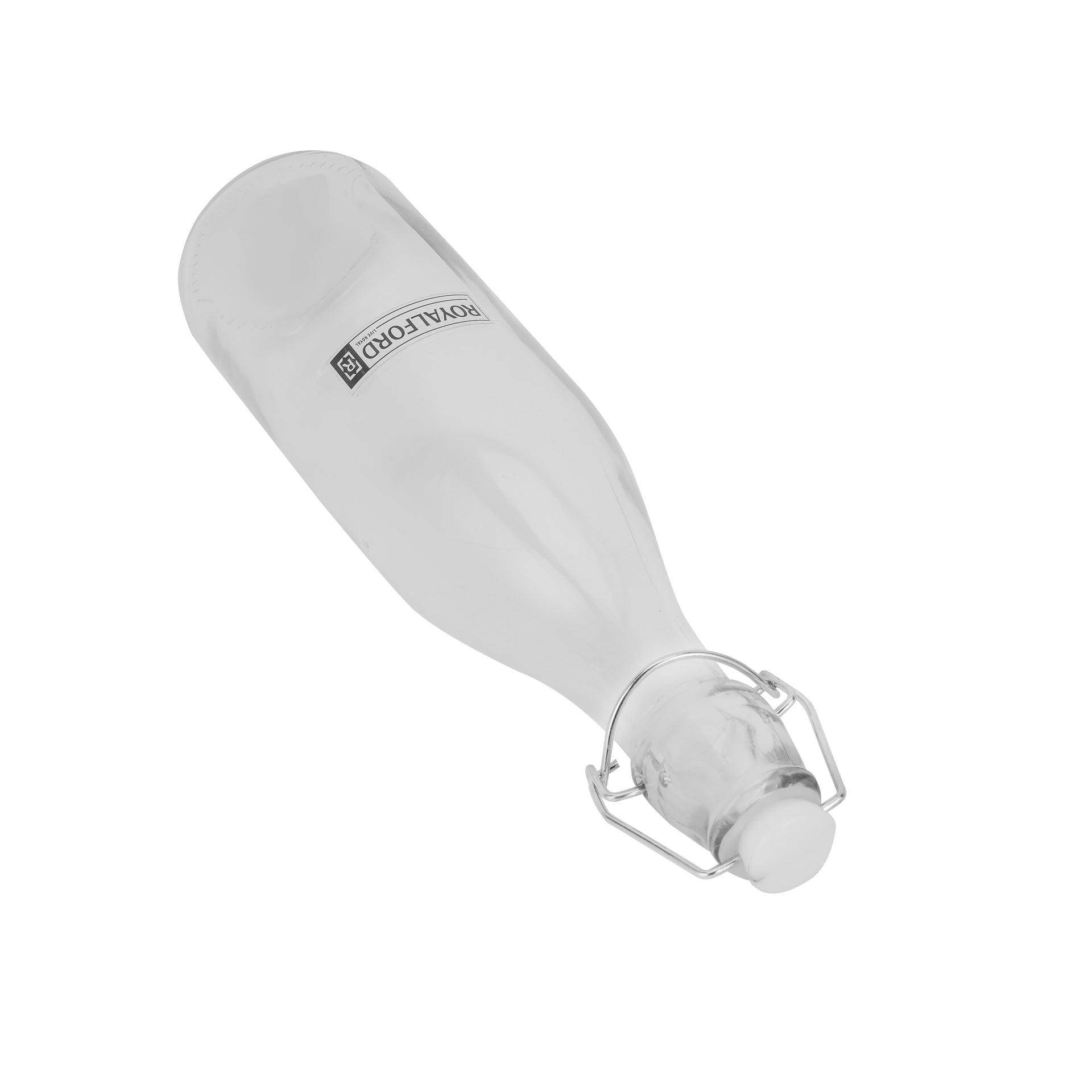Royalford Glass Bottle|RF11234|500 ML| Transparent Borosilicate Glass Bottle| Perfect for Storing Beverages, Water, Oil, Vinegar Clear